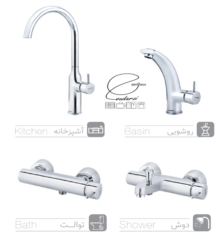 ست شیرآلات کیسر مدل هکتور کروم