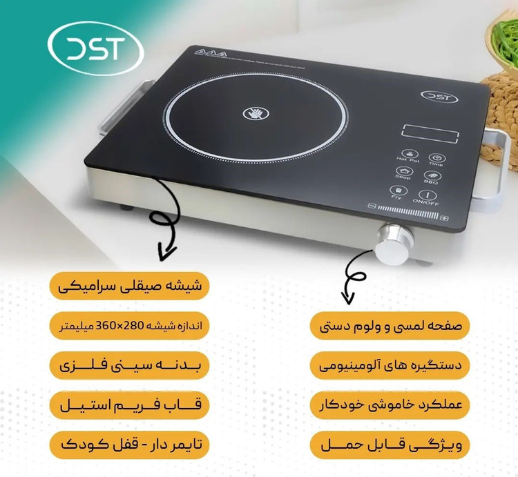 اجاق برقی دی اس تی مدل تک شعله سیلور T1-01 S