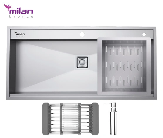 سینک 40105S02 توکار استیل میلان
